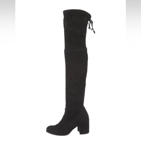 Stuart Weitzman Tieland Over The Knee Boot Black Suede size 5 - Picture 3 of 12